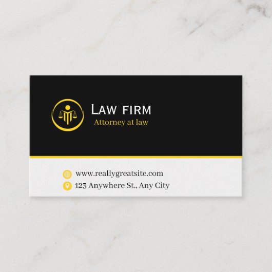 Sleek Law & Justice Business Card | Attorney  Visitekaartje (Voorkant)