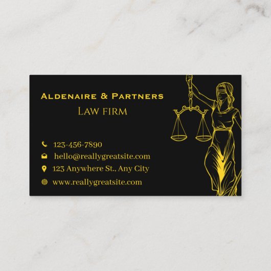Sleek Law & Justice Business Card | Attorney Visitekaartje (Achterkant)