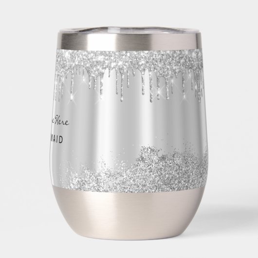 Sleek Luxury Glitter Drips Silver (Achterkant)