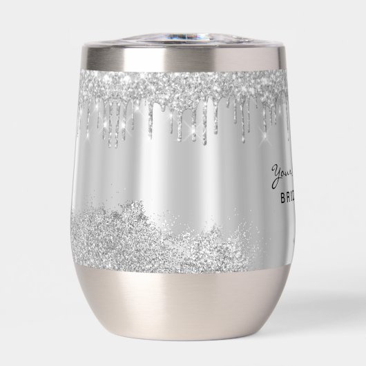 Sleek Luxury Glitter Drips Silver (Voorkant)