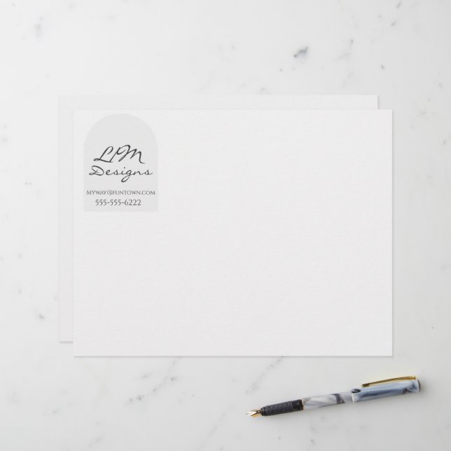 Sleek Minimalist Briefhoofd (Voorkant / Achterkant in situ)