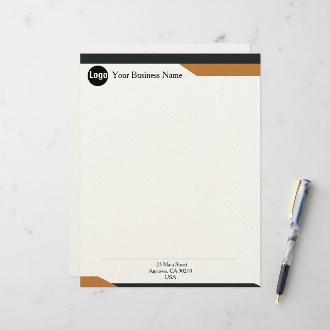 Sleek Minimalist Corporate Letterhead for Modern Briefhoofd (Voorkant / Achterkant in situ)