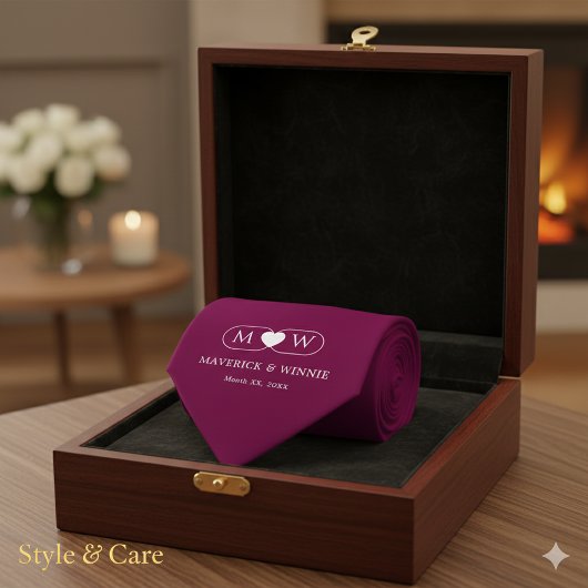 Sleek Minimalist Modern Wedding Burgundy Stropdas