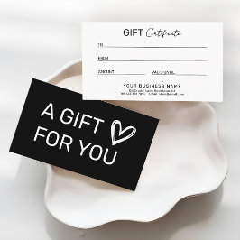 Sleek Modern Business Gift Certificate Contactkaartje