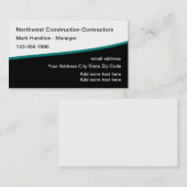 Sleek Modern Construction Service Visitekaartje (Voorkant / Achterkant)