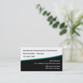 Sleek Modern Construction Service Visitekaartje (Staand voorkant)