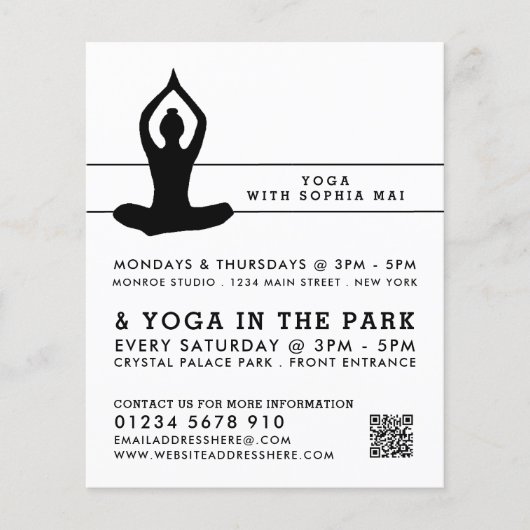 Sleek Modern Yoga Class Advertising Flyer (Voorkant)