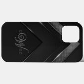 Sleek Monogrammed Black Chevron Case-Mate iPhone Case (Achterkant (horizontaal))