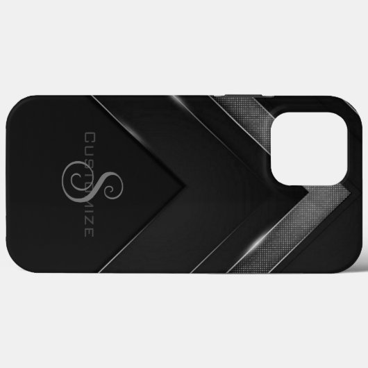 Sleek Monogrammed Black Chevron Case-Mate iPhone Case (Achterkant (horizontaal))