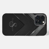 Sleek Monogrammed Black Chevron iPhone Hoesje (Achterkant horizontaal)
