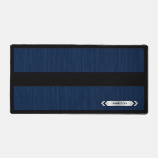 Sleek Navy Blue Executive Tech Desk Mat (Voorkant)