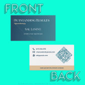 Sleek Outstanding Results Hypnotherapy QR Code URL Visitekaartje