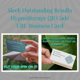 Sleek Outstanding Results Hypnotherapy QR Code URL Visitekaartje
