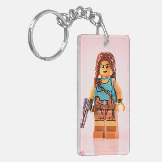 "Sleek Rectangle Keychain – Minimalist Design with (Voorkant Links)