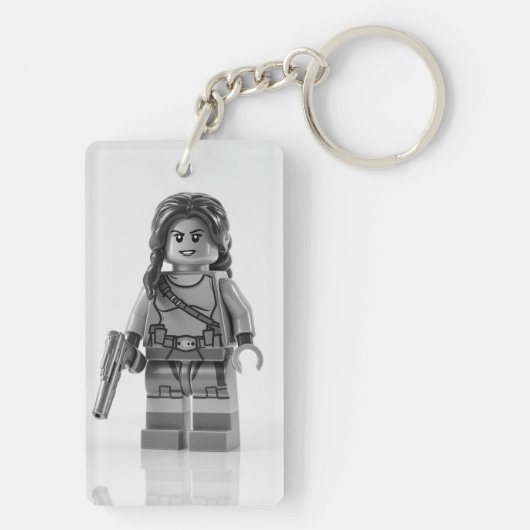 "Sleek Rectangle Keychain – Minimalist Design with (achterkant)