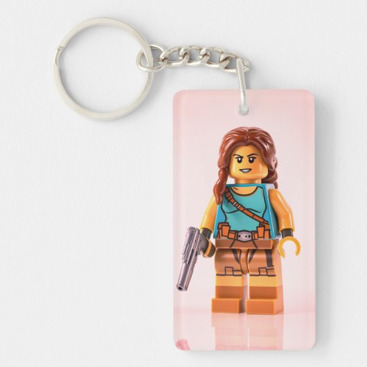 "Sleek Rectangle Keychain – Minimalist Design with (Voorkant)