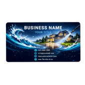 Sleek Residential Pressure Washing Teal Etiket (Voorkant)