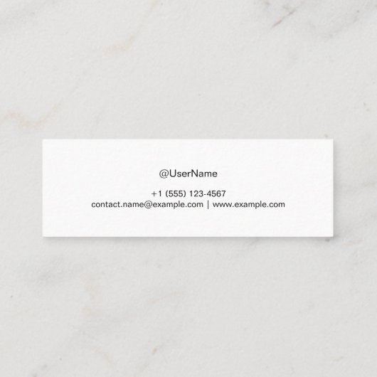 Sleek Simple Design Personalized Calling Card Contactkaartje (Achterkant)