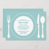 Sleek tabletop Weddenschap Uitnodiging Turquoise (Voorkant / Achterkant)