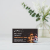 Sleek Welder Welding Metal Fabricator Metalwork Visitekaartje (Staand voorkant)