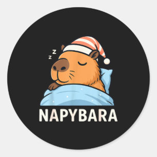 Sleeng Capybara Napybara Slaapshirt Pyjama Jongens Ronde Sticker