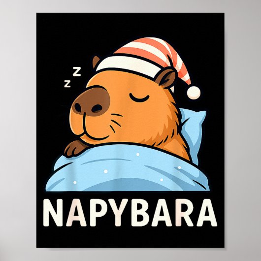 Sleeng Capybara Napybara Sleepshirt Pajamas Boys G Poster (Voorkant)