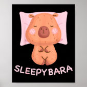 Sleeng Capybara Pajamas Nightgown Sleepybara Roden Poster (Voorkant)
