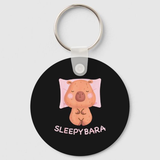 Sleeng Capybara Pajamas Nightgown Sleepybara Roden Sleutelhanger (Voorkant)
