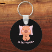 Sleeng Capybara Pajamas Nightgown Sleepybara Roden Sleutelhanger (Voorkant)
