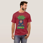 “Sleep Deprived Gamer – Funny Gaming T-Shirt” T-shirt (Voorkant volledig)