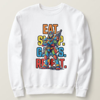 Sleep Games Token Mecha, Eet, Slaap, Games, Herhaa Trui