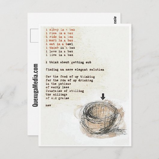 Sleep In A Box Art Poetry Postcard Briefkaart (Voorkant / Achterkant)