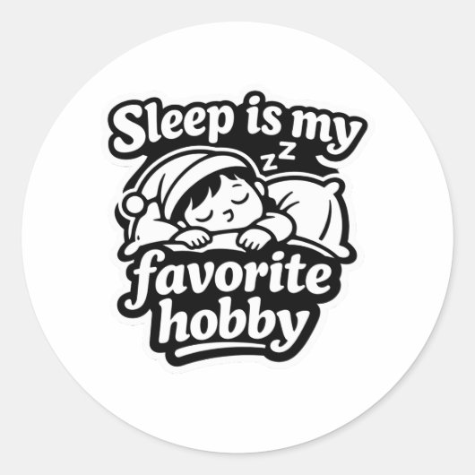 Sleep is my favorite hobby lazy mood sticker (Voorkant)