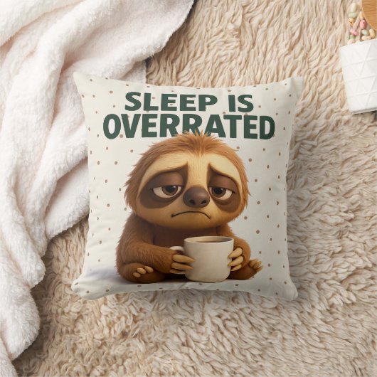 Sleep Is Overrated Sloth – Funny Gift New Parents Kussen (Deken)
