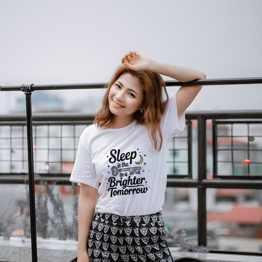 Sleep Is the Key – Minimal Moon & Key Tee T-shirt