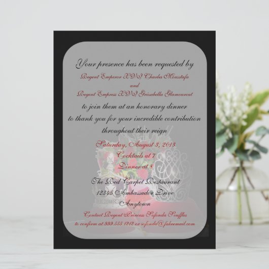 Sleep keizer en druk het Honorary Dinner Invitae i Kaart (Staand voorkant)