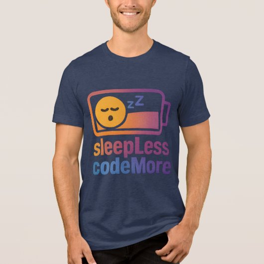 Sleep less Code more IT design Tri-Blend Shirt (Voorkant)