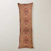 Sleep Like Royalty: Golden Red Ornate Designer Ach Lichaamskussen (Achterkant (Verticaal))
