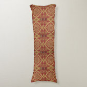 Sleep Like Royalty: Golden Red Ornate Designer Ach Lichaamskussen (Voorkant Verticaal)