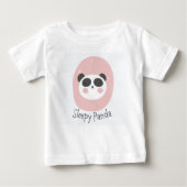 Sleep Panda Gedrukt Modern Wit baby T-shirt (Voorkant)