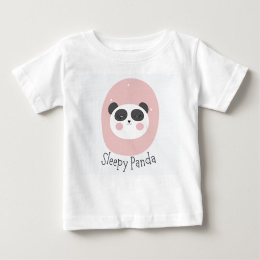 Sleep Panda Gedrukt Modern Wit baby T-shirt (Voorkant)