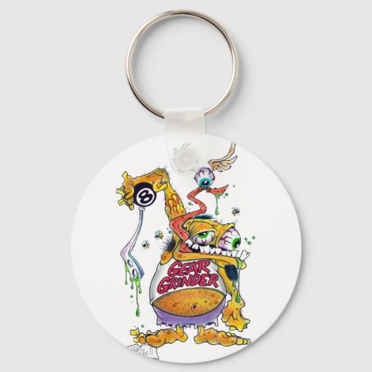Sleep Papa cadeaus Gear Grinder 9000 Sleutelhanger (Voorkant)