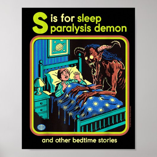 Sleep Paralysis Demon Sarcastic Retro Funny Adult  Poster (Voorkant)