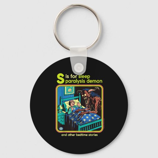 Sleep Paralysis Demon Sarcastic Retro Funny Adult Sleutelhanger (Voorkant)
