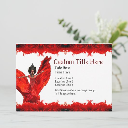 Sleep Queen Custom Par ty Invites Kaart (Staand voorkant)