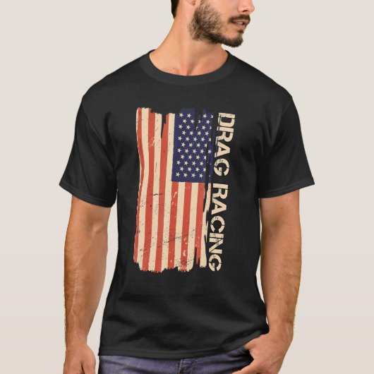 Sleep Racing American Flag Drag Lover T-shirt (Voorkant)