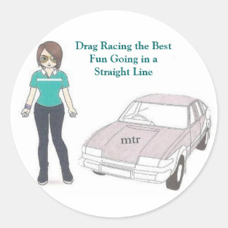 Sleep Racing het beste plezier in een rechte lijn Ronde Sticker
