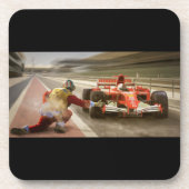 Sleep Racing onderzetters. Een set van zes. Bier Onderzetter (Voorkant)