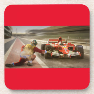 Sleep Racing onderzetters. Een set van zes. Bier Onderzetter