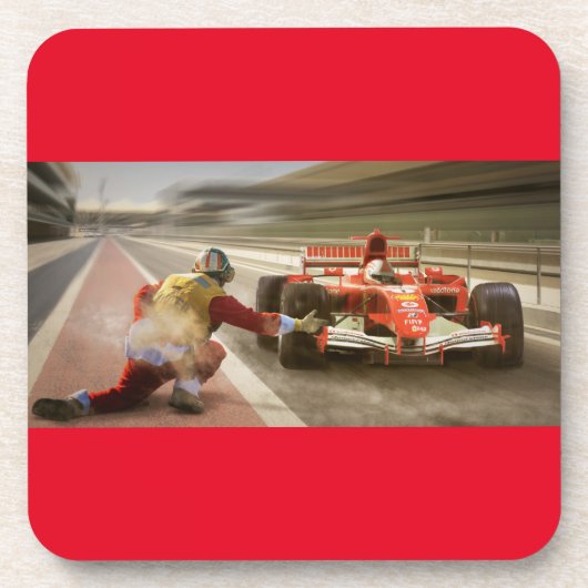 Sleep Racing onderzetters. Een set van zes. Bier Onderzetter (Voorkant)